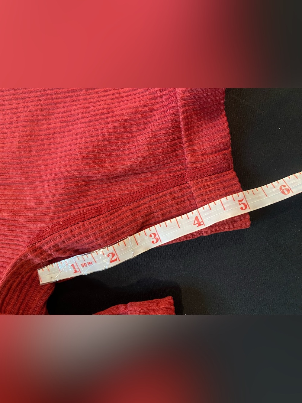 Red Ribbed Women’s Active Shorts - Picture 5 of 7